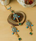 Blue stone gold plated necklace set