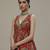 Red Printed Embroidered crepe co ord set