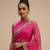 Pink embroidered organza saree set