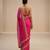 Pink embroidered organza saree set