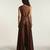 brown satin linen co-ord set for women