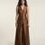 brown satin linen co-ord set for women