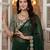 Green faux georgette embroiderd sequence work saree with matching blouse piece