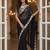 Black faux georgette embroiderd sequence work saree with matching blouse piece