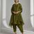 Green chanderi embroidered kurta set