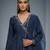 Navy blue chanderi embroidered kurta set
