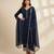Blue silk embroidered kurta set