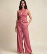 Rose pink chanderi co-ord set