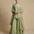 green embroidered silk sharara set for women