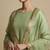 green embroidered silk sharara set for women