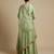 green embroidered silk sharara set for women