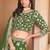 Green Organza Sequins Work Semi Stitched Lehenga Choli Size Up To 42
