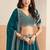 Teal Blue Georgette Zari Work Semi Stitched Lehenga Choli Size Up To 42