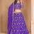 Purple Organza Sequins Work Semi Stitched Lehenga Choli Size Up To 42