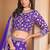 Purple Organza Sequins Work Semi Stitched Lehenga Choli Size Up To 42