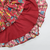 Red floral print cotton flared ruffle lehenga choli set