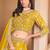 Mustard Organza Sequins Work Semi Stitched Lehenga Choli Size Up To 42