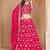 Pink Organza Sequins Work Semi Stitched Lehenga Choli Size Up To 42