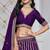 Purple Art Silk Sequins Work Semi Stitched Lehenga Choli Size Up To 42