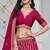 Pink Art Silk Sequins Work Semi Stitched Lehenga Choli Size Up To 42