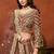 Brown Net Sequins Work Semi Stitched Lehenga Choli Size Up To 42