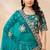 Teal Green Art Silk Hand Embroidery Semi Stitched Lehenga Choli Size Up To 42
