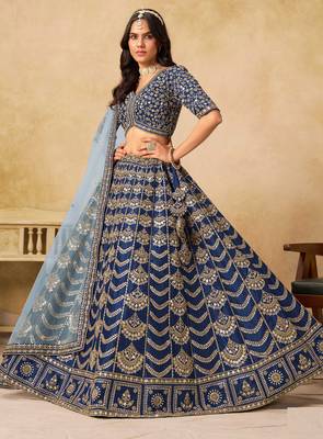 Pastel Art Silk Zari Work Semi Stitched Lehenga Choli Size Up To 42 1