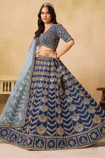 Pastel Art Silk Zari Work Semi Stitched Lehenga Choli Size Up To 42