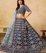 Pastel Art Silk Zari Work Semi Stitched Lehenga Choli Size Up To 42