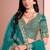 Turquoise Art Silk Sequins Work Semi Stitched Lehenga Choli Size Up To 42