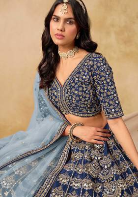 Pastel Art Silk Zari Work Semi Stitched Lehenga Choli Size Up To 42 2