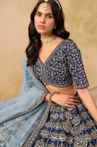 Pastel Art Silk Zari Work Semi Stitched Lehenga Choli Size Up To 42