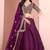 Purple Art Silk Sequins Work Semi Stitched Lehenga Choli Size Up To 42
