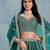 Turquoise Art Silk Sequins Work Semi Stitched Lehenga Choli Size Up To 42