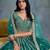 Turquoise Art Silk Sequins Work Semi Stitched Lehenga Choli Size Up To 42