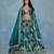 Green Art Silk Sequins Work Semi Stitched Lehenga Choli Size Up To 42