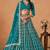 Teal Blue Art Silk Sequins Work Semi Stitched Lehenga Choli Size Up To 42