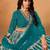 Teal Blue Art Silk Sequins Work Semi Stitched Lehenga Choli Size Up To 42