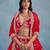 Red Art Silk Sequins Work Semi Stitched Lehenga Choli Size Up To 42