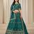 Green Art Silk Sequins Work Semi Stitched Lehenga Choli Size Up To 42