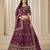 Purple Art Silk Sequins Work Semi Stitched Lehenga Choli Size Up To 42