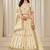 Cream Art Silk Sequins Work Semi Stitched Lehenga Choli Size Up To 42