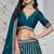 Teal Blue Art Silk Sequins Work Semi Stitched Lehenga Choli Size Up To 42