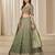 Mehendi Chiffon Sequins Work Semi Stitched Lehenga Choli Size Up To 42