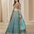 Green Chiffon Sequins Work Semi Stitched Lehenga Choli Size Up To 42