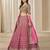 Pink Chiffon Sequins Work Semi Stitched Lehenga Choli Size Up To 42