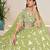 Green Organza Sequins Work Semi Stitched Lehenga Choli Size Up To 42
