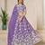 Lavender Organza Sequins Work Semi Stitched Lehenga Choli Size Up To 42