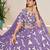 Lavender Organza Sequins Work Semi Stitched Lehenga Choli Size Up To 42