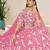 Pink Organza Sequins Work Semi Stitched Lehenga Choli Size Up To 42